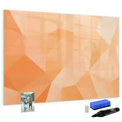 Magnetic glass dry erase board triangle abstraction design