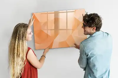 Magnetic glass dry erase board triangle abstraction design