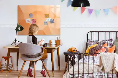 Magnetic glass dry erase board triangle abstraction design