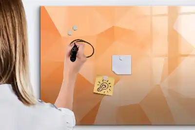 Magnetic glass dry erase board triangle abstraction design