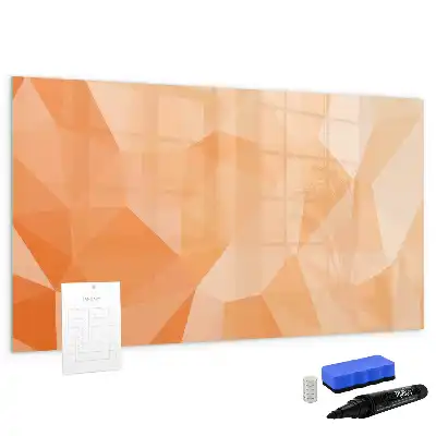 Magnetic glass dry erase board triangle abstraction design