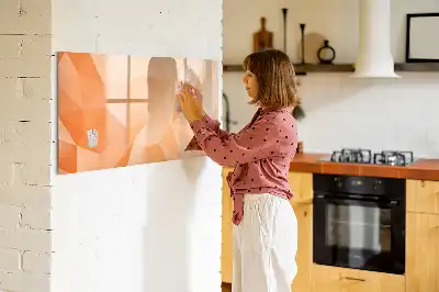 Magnetic glass dry erase board triangle abstraction design