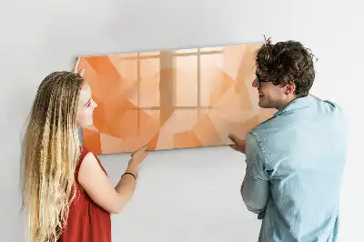 Magnetic glass dry erase board triangle abstraction design