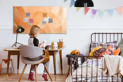 Magnetic glass dry erase board triangle abstraction design