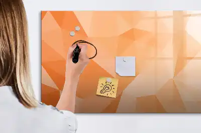 Magnetic glass dry erase board triangle abstraction design