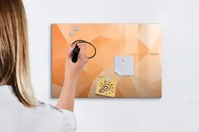 Magnetic glass dry erase board triangle abstraction design
