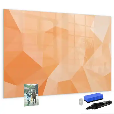 Magnetic glass dry erase board triangle abstraction design