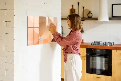 Magnetic glass dry erase board triangle abstraction design