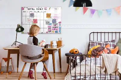 Magnetic glass dry erase board monthly planner