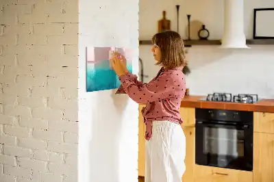 Magnetic marker board with a beach and sea design