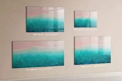 Magnetic marker board with a beach and sea design
