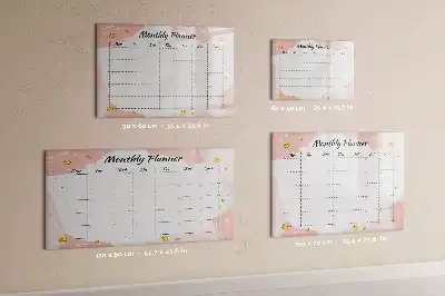 Magnetic glass dry erase board monthly planner