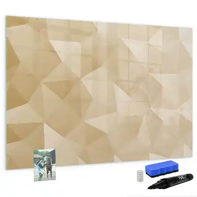 Magnetic glass dry erase board triangle abstraction design