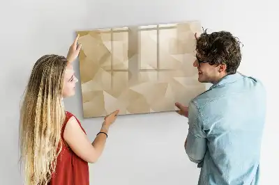 Magnetic glass dry erase board triangle abstraction design