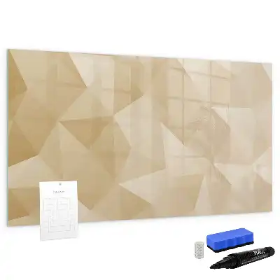 Magnetic glass dry erase board triangle abstraction design