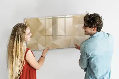 Magnetic glass dry erase board triangle abstraction design