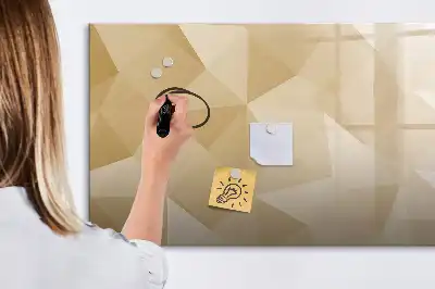Magnetic glass dry erase board triangle abstraction design
