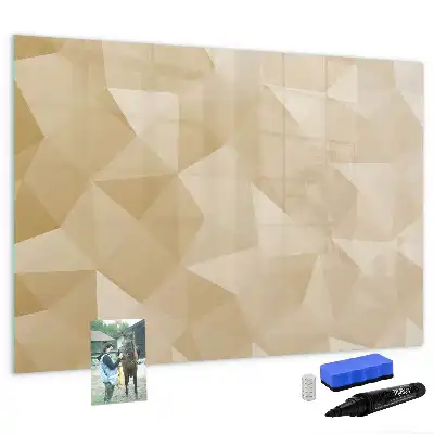 Magnetic glass dry erase board triangle abstraction design