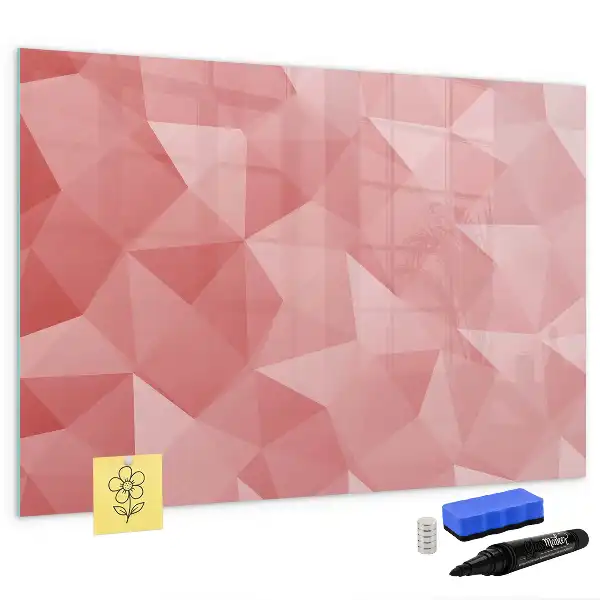 Magnetic glass dry erase board triangle abstraction design