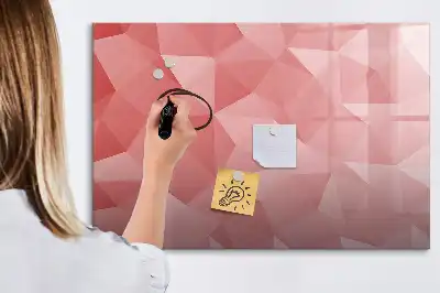 Magnetic glass dry erase board triangle abstraction design