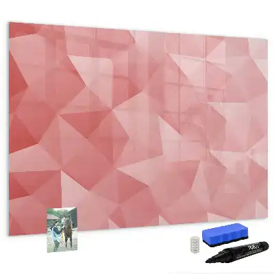 Magnetic glass dry erase board triangle abstraction design