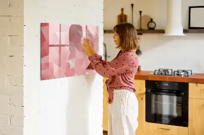 Magnetic glass dry erase board triangle abstraction design
