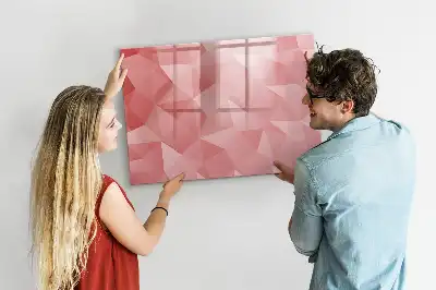Magnetic glass dry erase board triangle abstraction design
