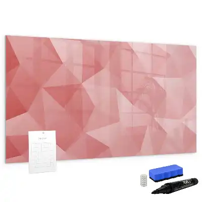 Magnetic glass dry erase board triangle abstraction design