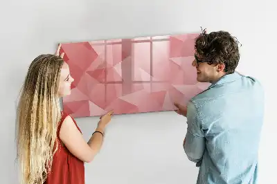 Magnetic glass dry erase board triangle abstraction design