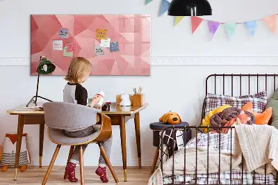 Magnetic glass dry erase board triangle abstraction design