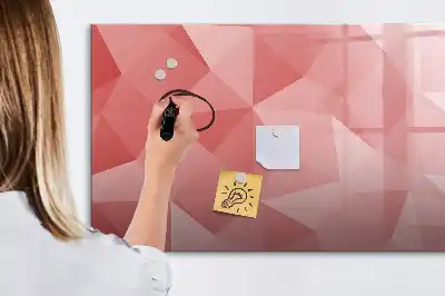 Magnetic glass dry erase board triangle abstraction design