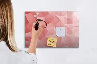 Magnetic glass dry erase board triangle abstraction design