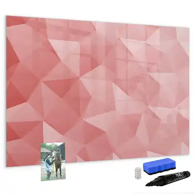 Magnetic glass dry erase board triangle abstraction design
