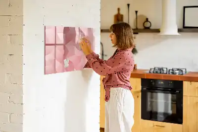 Magnetic glass dry erase board triangle abstraction design