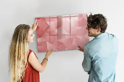 Magnetic glass dry erase board triangle abstraction design