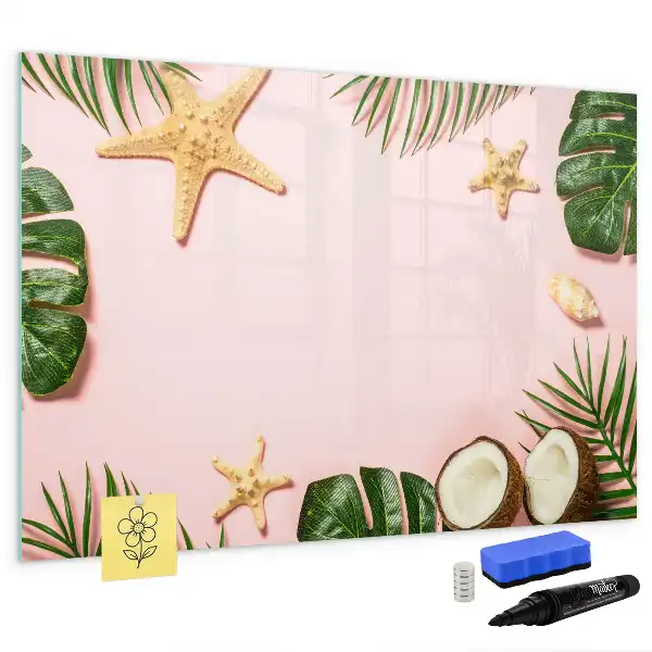 Magnetic glass dry erase board summer vibe design