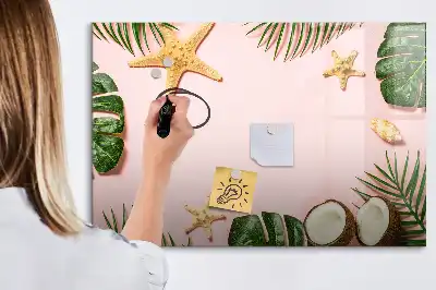 Magnetic glass dry erase board summer vibe design