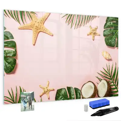 Magnetic glass dry erase board summer vibe design