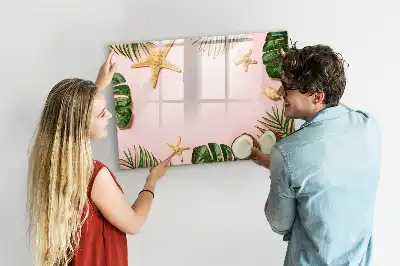 Magnetic glass dry erase board summer vibe design