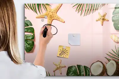 Magnetic glass dry erase board summer vibe design