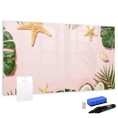 Magnetic glass dry erase board summer vibe design