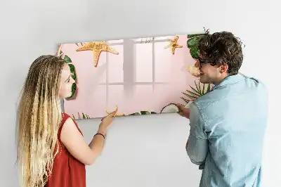 Magnetic glass dry erase board summer vibe design