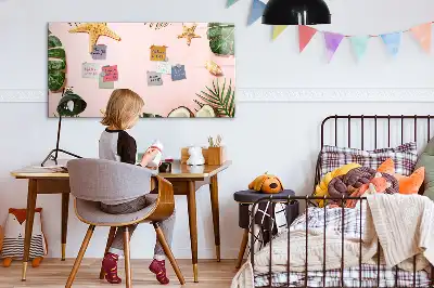 Magnetic glass dry erase board summer vibe design