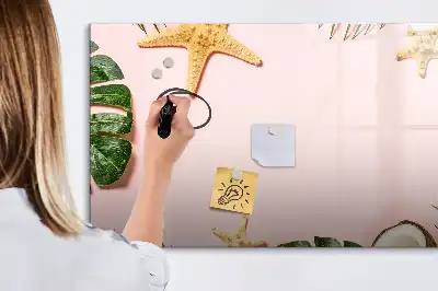 Magnetic glass dry erase board summer vibe design