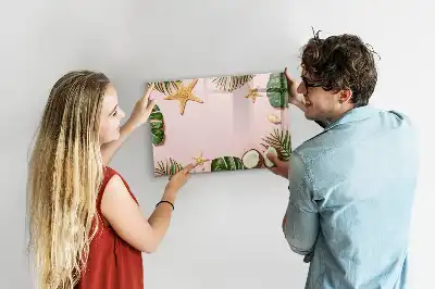 Magnetic glass dry erase board summer vibe design