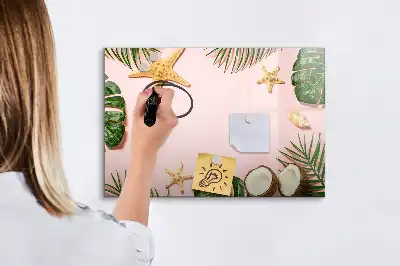 Magnetic glass dry erase board summer vibe design
