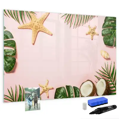 Magnetic glass dry erase board summer vibe design