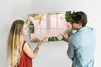 Magnetic glass dry erase board summer vibe design