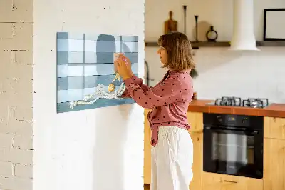 Magnetic glass dry erase board with plants and shells design