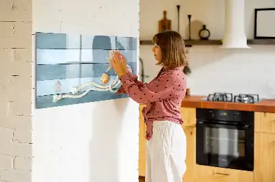 Magnetic glass dry erase board with plants and shells design